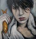 Girl With Goldfish - 33cm x 33cm